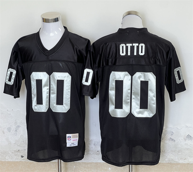 Men's Las Vegas Raiders #00 Jim Otto Black Throwback Football Stitched Jersey